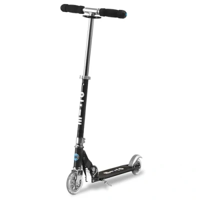 Image of Micro Scooters Sprite Classic Children&#039;s Scooter Handlebar Adjustable Foldable 5 12yrs Boys &amp; Girls Black