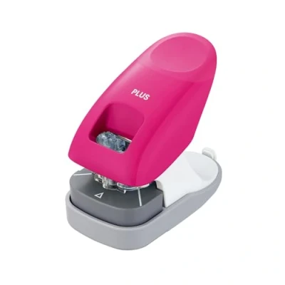 Image of PLUS Japan, Staple Free Stapler Desktop Model Pink, 10 sheet capacity, 1 piece pack (1 x Stapler)