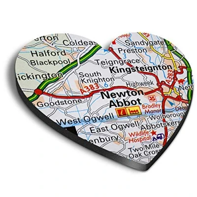 Image of 1 x Heart MDF Magnets Newton Abbot England Travel Holiday 45867