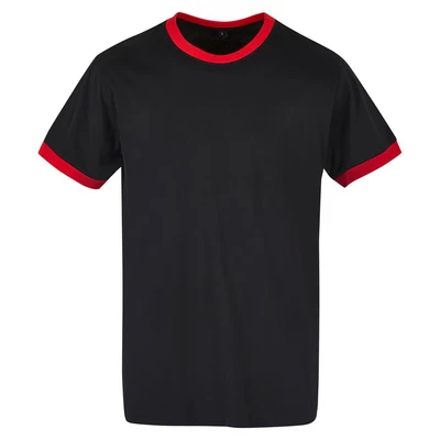 Image of Build Your Brand Ringer Tee Black/City Red M