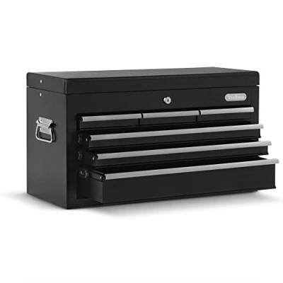 Image of VonHaus Tool Chest Portable Cabinet with Carry Handle &amp; Drawers Heavy Duty Metal Box Drawers, Contains Secure Lock Key for Safe Hand Storage Suitable as a Mechanic