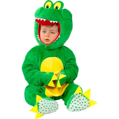 Image of Funidelia Crocodile Costume for Babies baby Animals Costumes kids, accessory fancy dress &amp; props Halloween, carnival parties Size 0 6 months Green