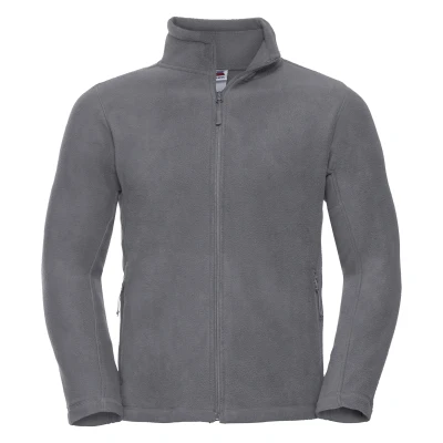 Image of Russell Athletic Mens Full Zip Outdoor Fleece Jacket (Convoy Grey) Multicolour Size Large