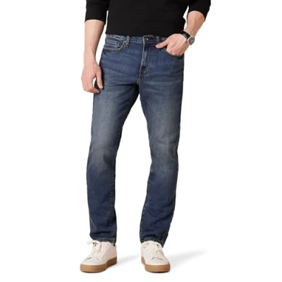 Image of Amazon Essentials Men&#039;s Comfort Stretch Slim Fit Jean (Previously Goodthreads), Medium Blue, 42W / 32L