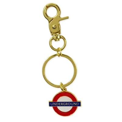 Image of London Underground Roundel Charm Gold Clip Keyring (gwc)