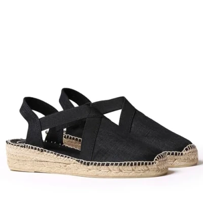 Image of Toni Pons Women&#039;s Cotton Espadrille Verona Black, 4 UK 37 EU