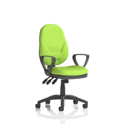 Image of Eclipse Plus XL Lever Task Operator Chair Bespoke with Loop Arms In Myrrh Green