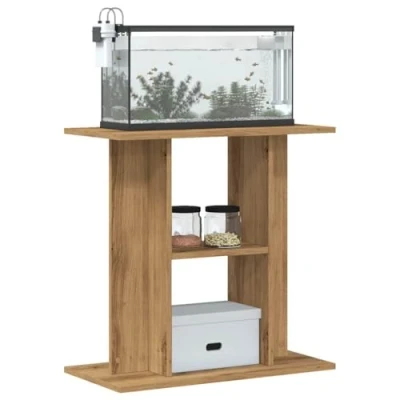 Image of Toshilian Aquarium Stand, Cabinet Fish Tank Stand Artisan Oak 60x30x60 cm Engineered Wood