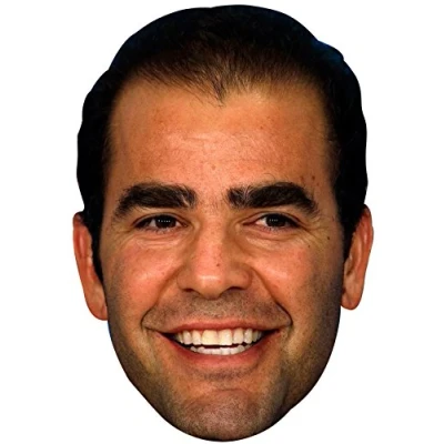 Image of FoxyPrinting PETE SAMPRAS JB Tennis Fancy Dress Cardboard Celebrity Party Face Mask