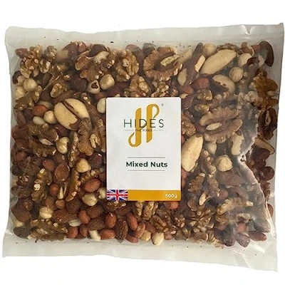 Image of Hides Fine Foods Mixed Nuts 500g GMO Free Suitable for Vegetarians Great Baking Flapjacks, Breakfast Granola Trail Mix Cooking Snacking