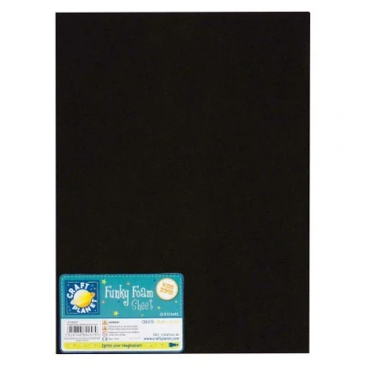 Image of Craft Planet 9inch x 12inch Funky Foam Black (Pack of 12 Sheets)