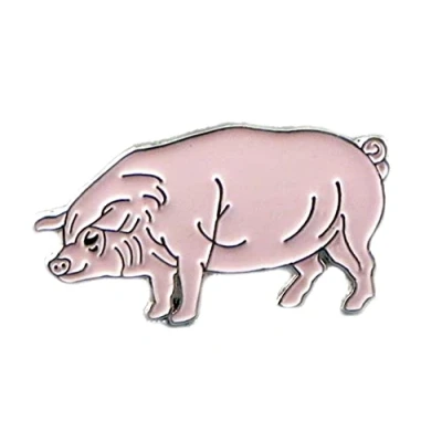 Image of Metal Enamel Pin Badge Brooch Farm Hog Sow Pig (Pink)