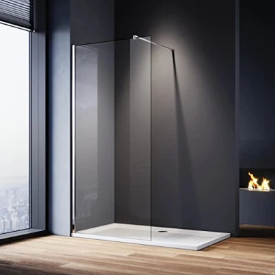 Image of ELEGANT 900mm Wet Room Shower Screen Panel 8mm Easy Clean Glass Walk in Enclosure