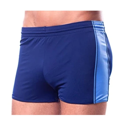 Image of Aquarti Men&#039;s Swimming Shorts with Adjustable Drawstring, Dark Blue/Blue, 6XL