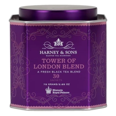 Image of Harney &amp; Sons, Tower of London Blend, A Fresh Black Tea 30 Sachets, 2.67 oz (75 g)