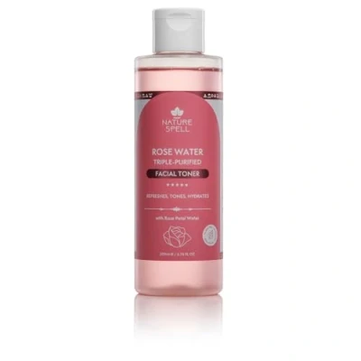 Image of Nature Spell Pure Rose Water Facial Toner 200 ml Restores Skin Ph Balance, Suitable For All Types 100% Vegan, Made In The UK
