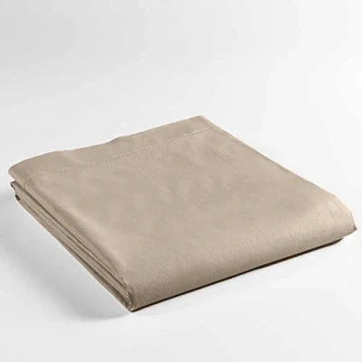 Image of douceur d&#039;intérieur, 100% Cotton Flat Sheet 180 x 290 cm Sand
