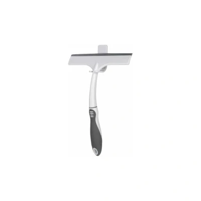 Image of White Squeegee for Shower with Sticky Wall Mount Holder Croydex
