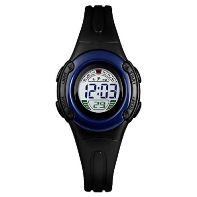 Image of Skmei Childrens Kids Black Watch Girls Boys Pink Stopwatch Alarm Light Comfortable Strap
