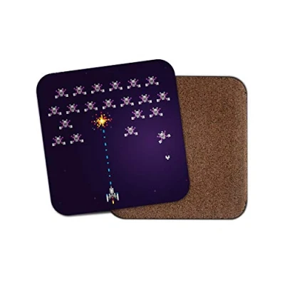 Image of 1 x Space Arcade Video Game Coaster Gamer Gaming Retro Dad Brother Fun #14709