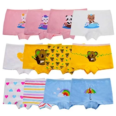 Image of Anntry Kids 12 Pack Soft Comfort Cotton Knickers Underwear Little Girls Assorted Boyshort Panties 2 Yrs