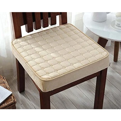 Image of Xpnit Thick Chair Seat Cushion Pad,Square 40/45/50cm Pad Cushions,Armchair Booster Pads for Car Dining Indoor Garden (50x50cm,Yellow)