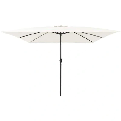 Image of vidaXL Square Garden Parasol 295x245 cm Sand White