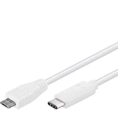 Image of Premium Cord Cable USB 3.1 Male C/Male to 2.0 Micro B 1 m White