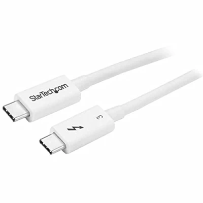 Image of StarTech.com 1.6ft (50cm) Passive Thunderbolt 3 Cable, 40Gbps, 100W PD, 4K/5K Video, Compatible with USB4/DP Alt Mode, 4, USB 3.2/Type C (TBLT34MM50CW)