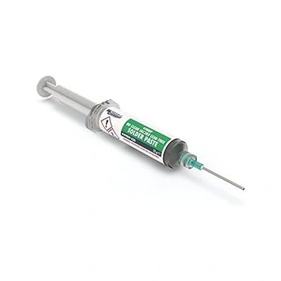 Image of MG Chemicals 4900P SAC305, Lead Free Solder Paste, No Clean, 25 g (0.9 oz) Pneumatic Dispenser (Complete with Plunger &amp; Dispensing Tip)