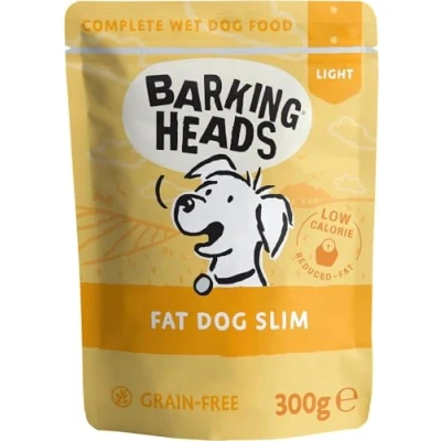Image of Barking Heads Low Calorie Wet Dog Food Fat Slim (10x300g) 85% Natural Free Run Chicken with No Artificial Flavours Grain Recipe Reduced