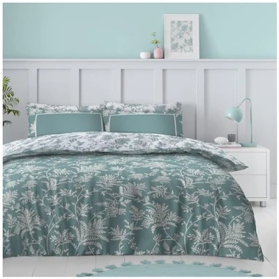 Image of GC GAVENO CAVAILIA Reversible Leaves Printed Bedding Sets King Size, Super Soft Polycotton Leaf Pattern Quilt Cover, &amp; Cosy Forest Leafs Duvet Cover Set, Multi