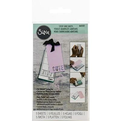 Image of Sizzix Adhesive Sticky Grid Sheets 2.5&quot; x 4.5&quot; 5 663532 Arts &amp; Crafts, Papercraft, Cardmaking, Scrapbooking
