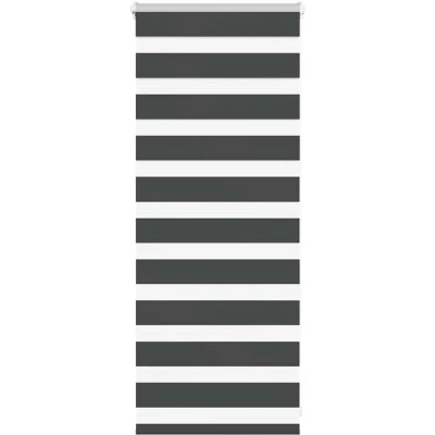 Image of vidaXL Zebra Blind Black 65x100 cm Fabric Width 60.9 Polyester