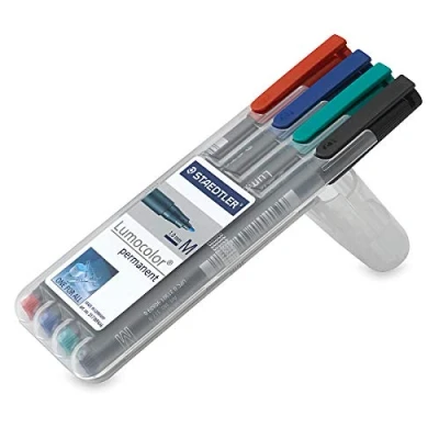 Image of Staedtler Lumocolor Permanent Pen 317 Medium 1.0mm Line Assorted Colours (Pack of 3 + 1 Free)