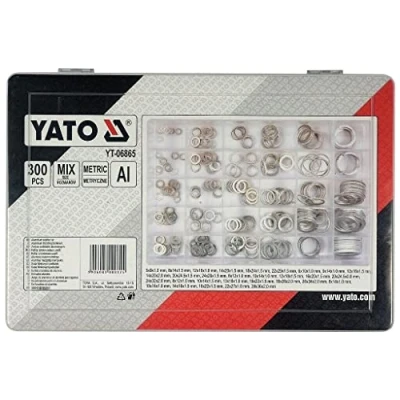 Image of YATO professional assorted aluminium washers 300 pcs mixed sizes (YT 06865)