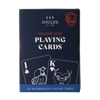 Image of Joules Outdoors Waterproof Playing Cards Pack of 52 Size 9x6cm