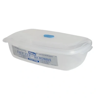 Image of Whitefurze Freezer Microwave Rectangular Food Staorge Box, 2.33 Litre, Pack of 2