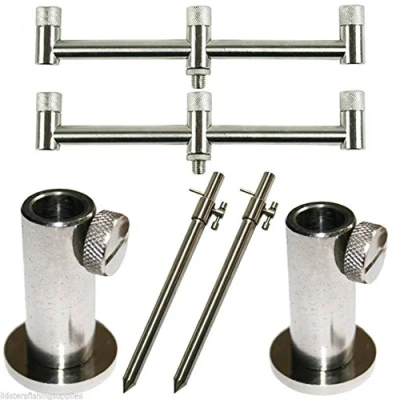 Image of Lidsters Fishing Supplies Buzz Bar Set 2 x 20cm 3 Rod Bars + TBAR 20 30CM Bank sticks Stage Stands