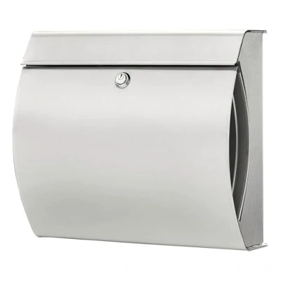 Image of BURG WÄCHTER Stainless Steel Letterbox with Integrated Newspaper Compartment, A4 Throw in Format, EU Norm EN 13724, Verona 3844 ES , Grey