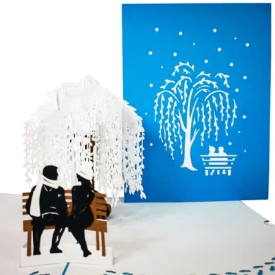 Image of CardPop Winter Love Scene Pop Up Card 3D Greeting
