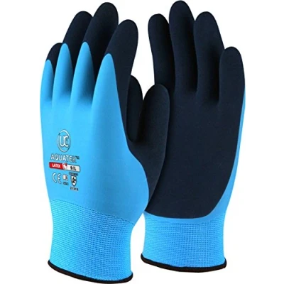 Image of UCI AQUATEK Latex Waterproof Fully Coated Grip Work Gloves Blue (11/XXL)