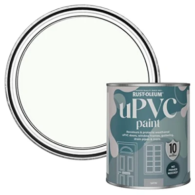 Image of Rust Oleum White uPVC Door and Window Paint In Satin Finish Still 750ml
