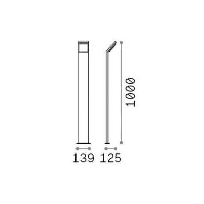 Image of Style Integrated LED 100cm Outdoor Bollard White 1050Lm 3000K IP54