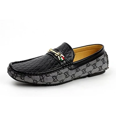 Image of Italian Design Mens Designer Slip On Loafers Shoes Casual Smart Footwear Black