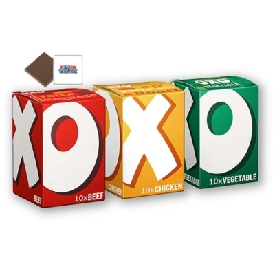 Image of OXO Stock Cubes 30 Pack, Beef + Chicken Vegetable 10 Pcs Each Boxed Treatz