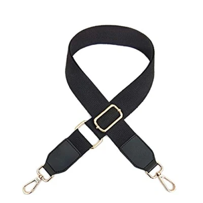 Image of ZOONAI Canvas Crossbody Shoulder Bag Strap Wide Handbag Purse Adjustable Replacement Belt (Black)