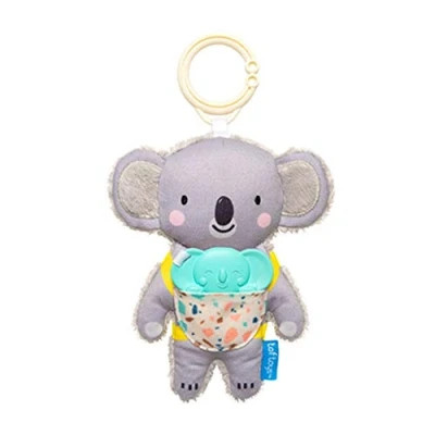 Image of Taf Toys Kimmy The Koala Baby Activity and Toy with Multi Sensory Rattle Textures. Easily attached to Prams, Cots, Strollers &amp; Car Seats. Suitable from birth