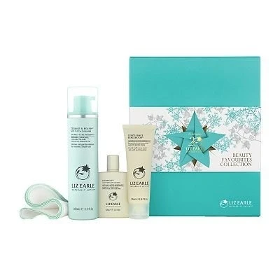 Image of Liz Earle Beauty Favourites Collection CLEANSE &amp; POLISH HOT CLOTH CLEANSER 100ml, 2 PURE MUSLIN CLOTHS, EYEBRIGHT SOOTHING EYE LOTION 50ml, GENTLE FACE EXFOLIATOR GIFT BOXED