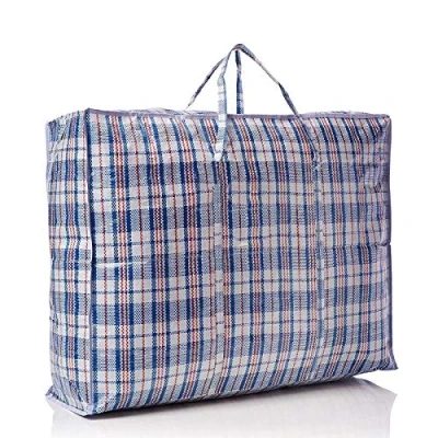 Image of LARGE STRONG ZIPPED PLASTIC PVC SHOPPING BAG LAUNDRY REUSABLE STORAGE LUGGAGE by Guaranteed4Less
